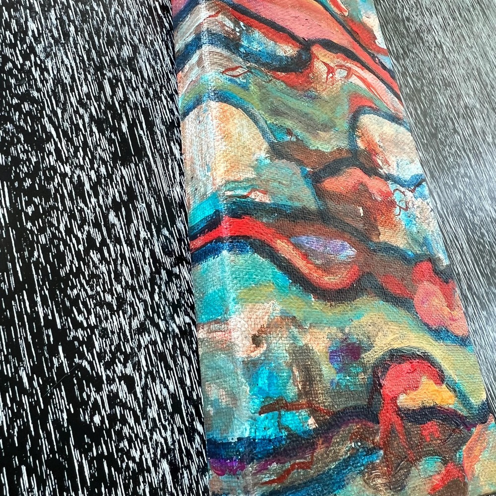 Petite original abstract‎ painting unsigned - Picture 3 of 5